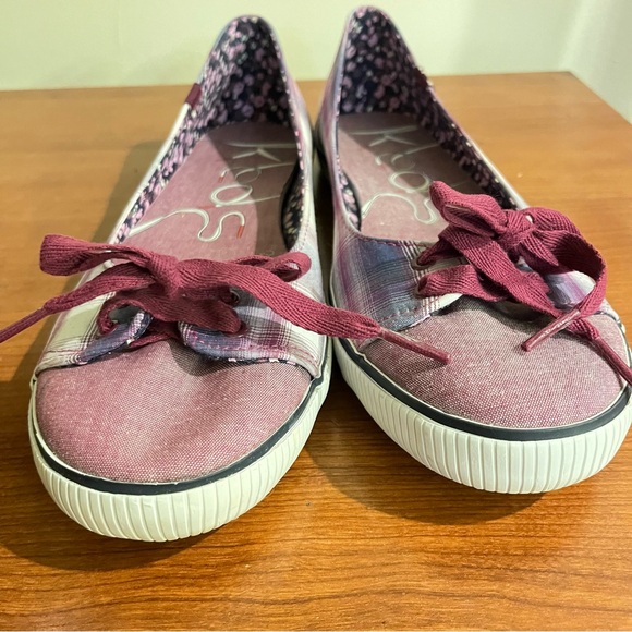 Keds Womens Ballet Flats Sneaker Size 9.5 Fabric Plaid Slip-On Comfort Round Toe - Picture 2 of 8